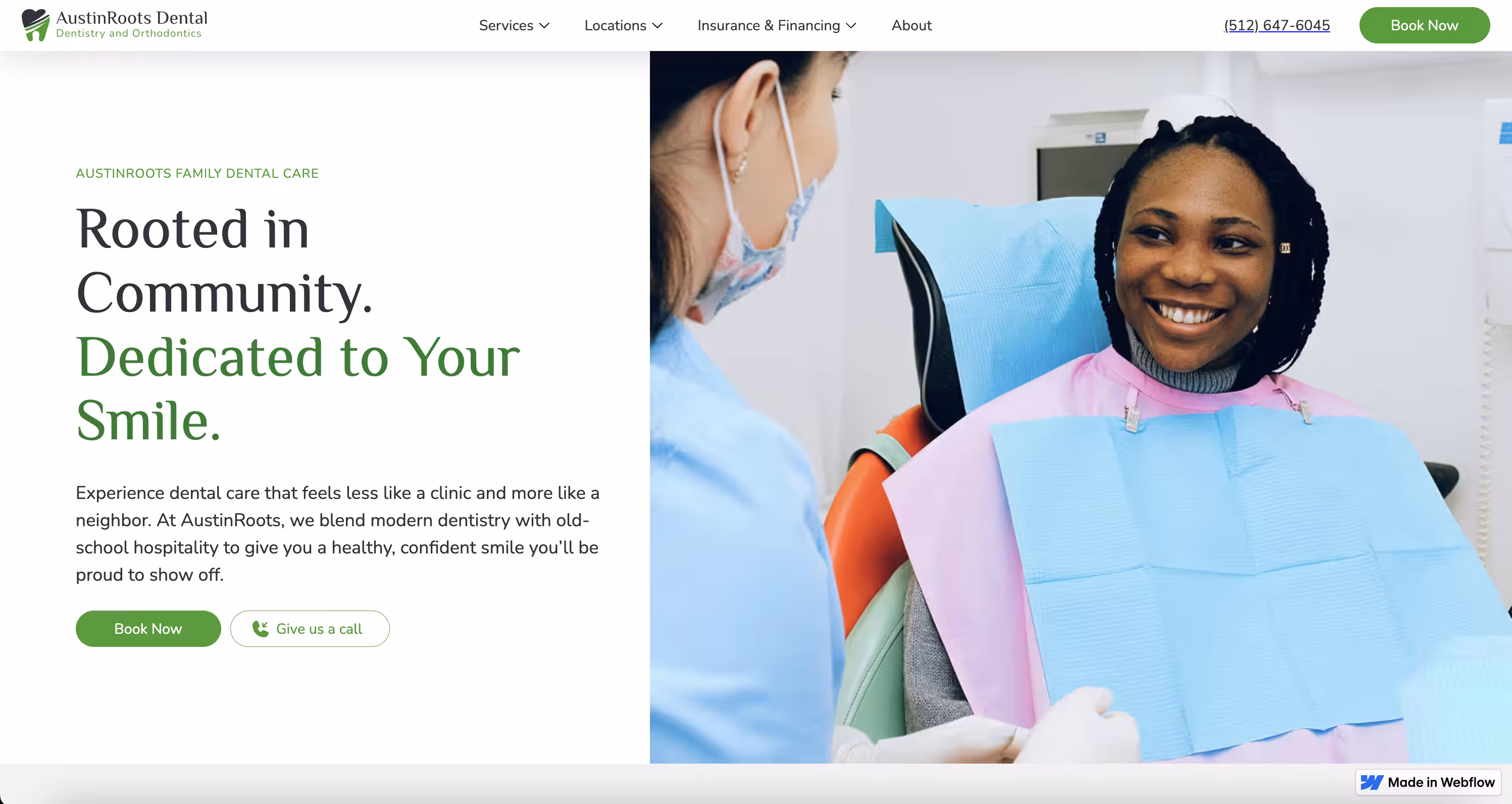 AustinRoots Dental Webflow Site